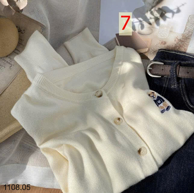 26HA1108.05 - ÁO CARDIGAN LEN HÌNH GẤU