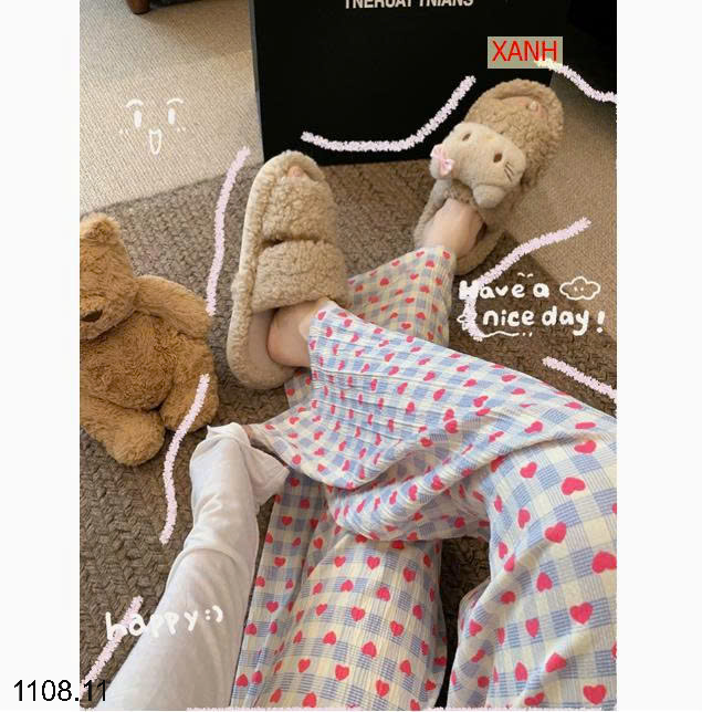 26HA1108.11 - SET 2 QUẦN KẺ NỮ HÌNH TIM