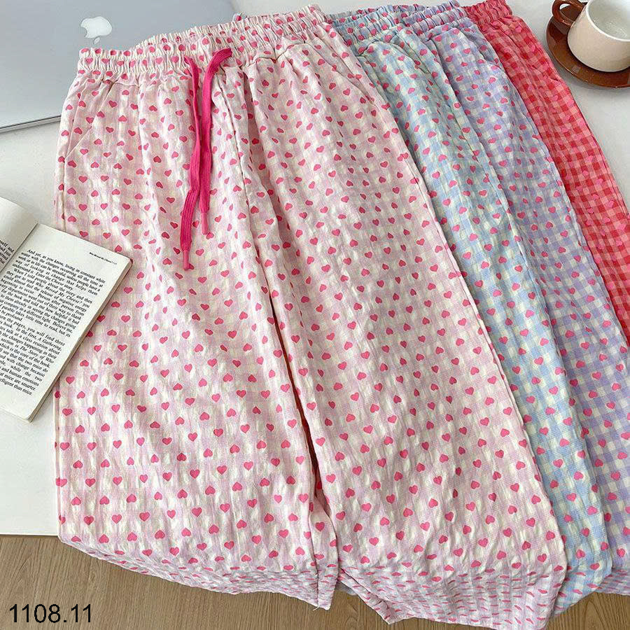 26HA1108.11 - SET 2 QUẦN KẺ NỮ HÌNH TIM