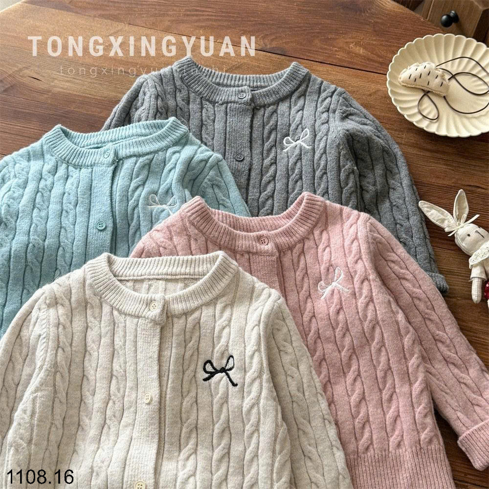 26HA1108.16 - CARDIGAN VẶN THỪNG TONGXING BÉ GÁI