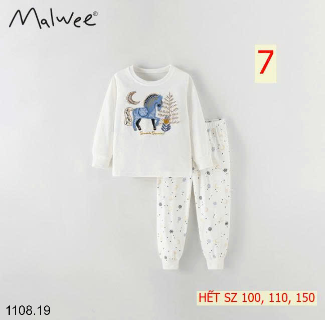 26HA1108.19 - BỘ THU ĐÔNG MẶC NHÀ BÉ GÁI MALWEE