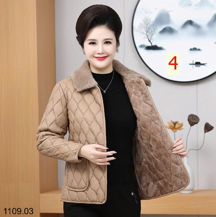 26HA1109.03 - ÁO KHOÁC DA TRẦN TRÁM CỔ LÔNG TRUNG NIÊN