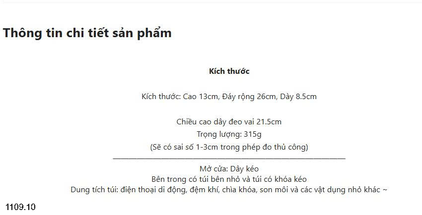 26HA1109.10 - TÚI XÁCH TAY ĐEO VAI THỜI TRANG