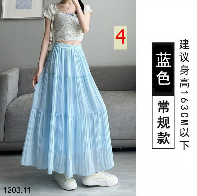 26HA1203.11 - CHÂN VÁY MIDI XẾP LY CHỮ A DÁNG DÀI