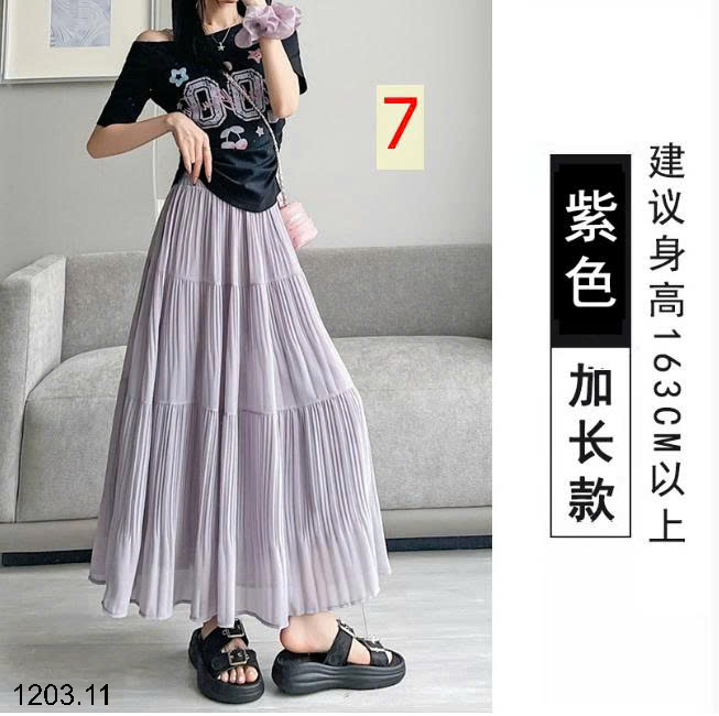 26HA1203.11 - CHÂN VÁY MIDI XẾP LY CHỮ A DÁNG DÀI