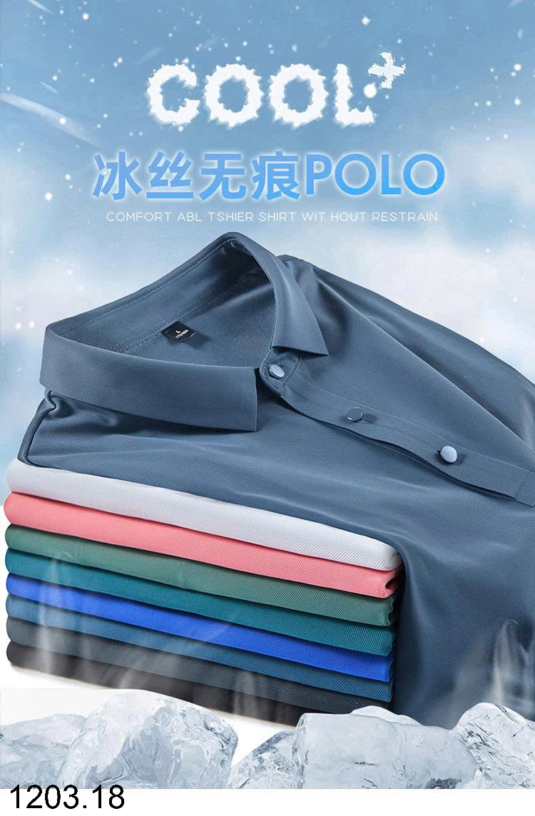 26HA1203.18 - ÁO POLO LỤA BĂNG NAM