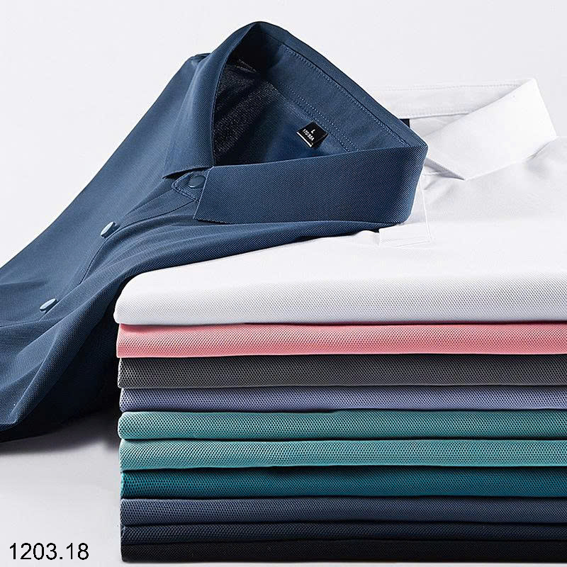 26HA1203.18 - ÁO POLO LỤA BĂNG NAM