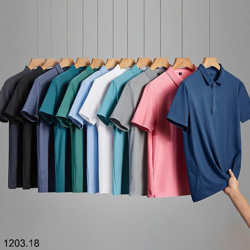 26HA1203.18 - ÁO POLO LỤA BĂNG NAM