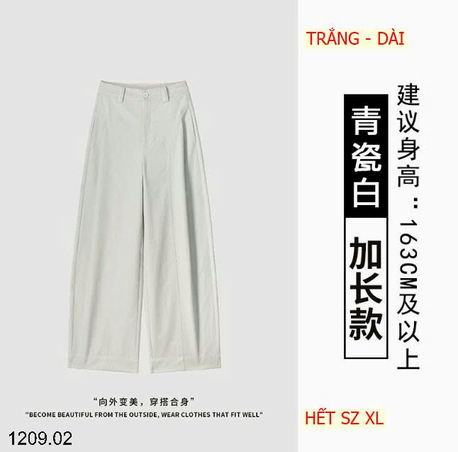 26HA1209.02 - QUẦN ỐNG RỘNG XẾP LY HÔNG