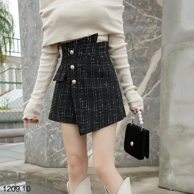 26HA1209.10 - CHÂN VÁY KẺ DẠ VẠT CHÉO