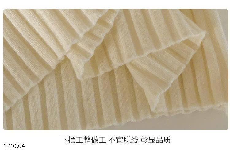 26HA1210.04 - ÁO LEN DỆT KIM CỔ VUÔNG NỮ
