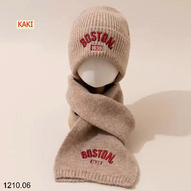 26HA1210.06 - SET KHĂN VÀ MŨ LEN BOSTON CHO BÉ
