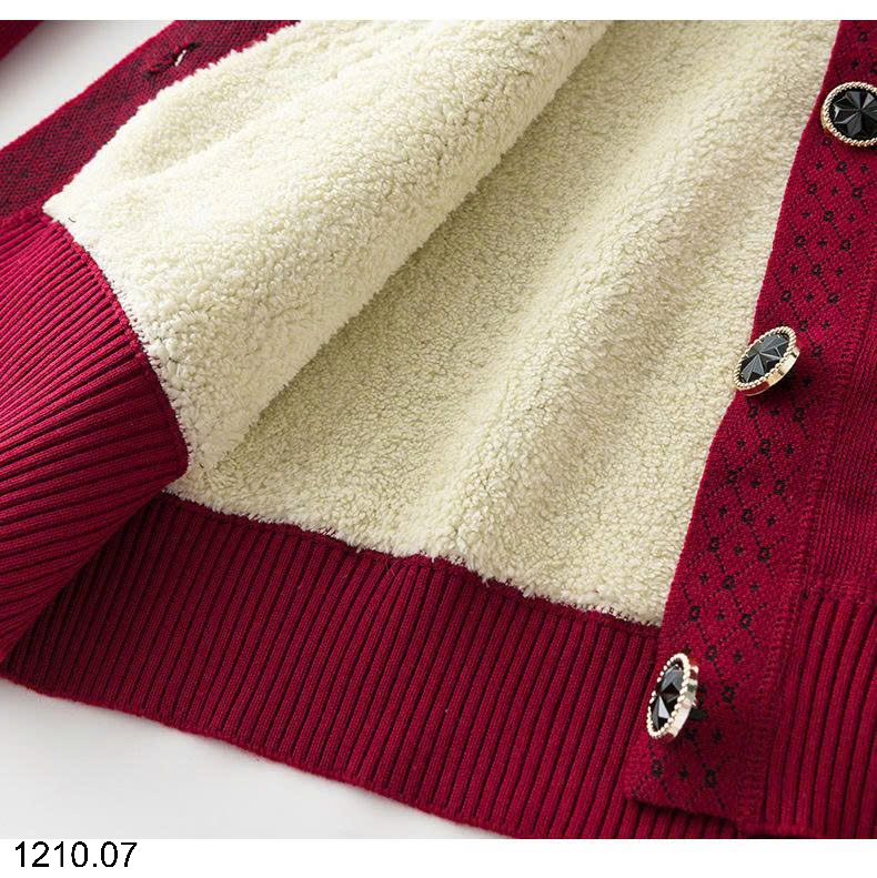 26HA1210.07 - CARDIGAN LÓT LÔNG DÀY CHO MẸ