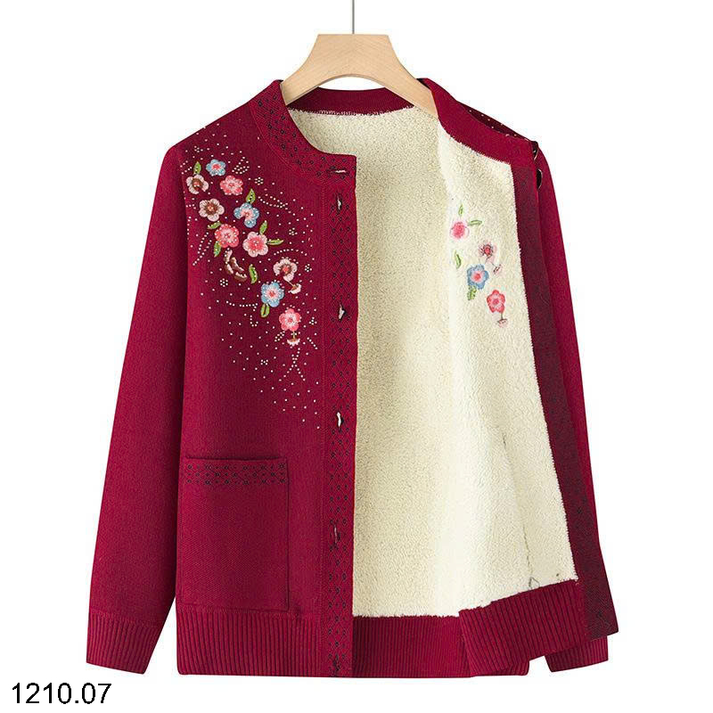 26HA1210.07 - CARDIGAN LÓT LÔNG DÀY CHO MẸ