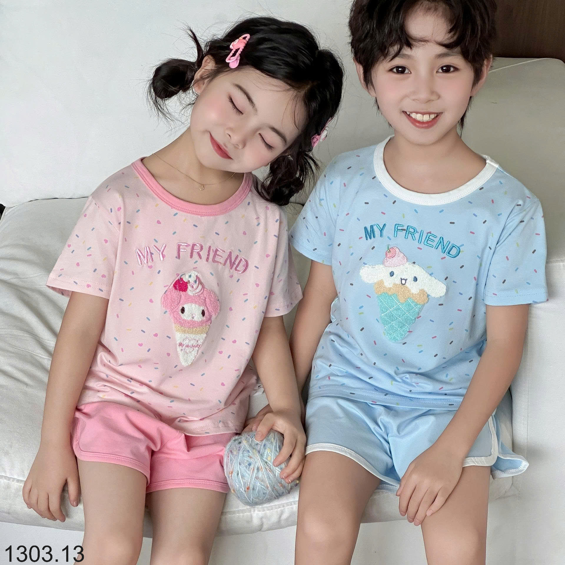 26HA1303.13 - BỘ COTTON HOẠT HÌNH MOMO MOKOO CHO BÉ