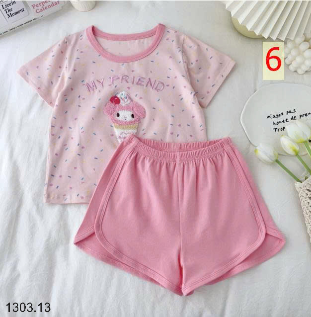 26HA1303.13 - BỘ COTTON HOẠT HÌNH MOMO MOKOO CHO BÉ