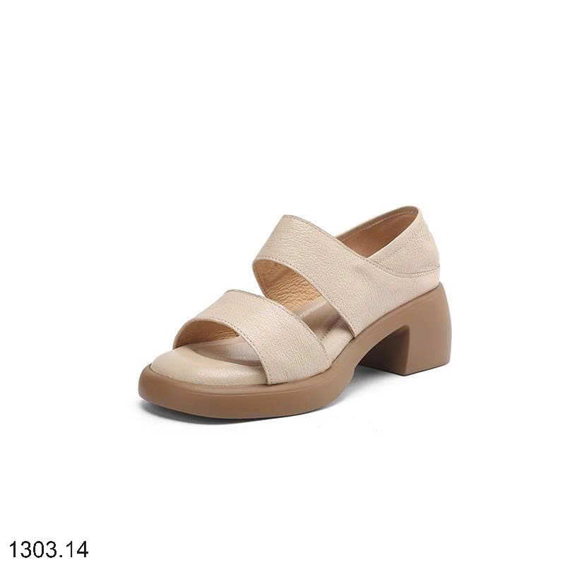 26HA1303.14 - SANDAL GÓT VUÔNG ĐẾ MỀN