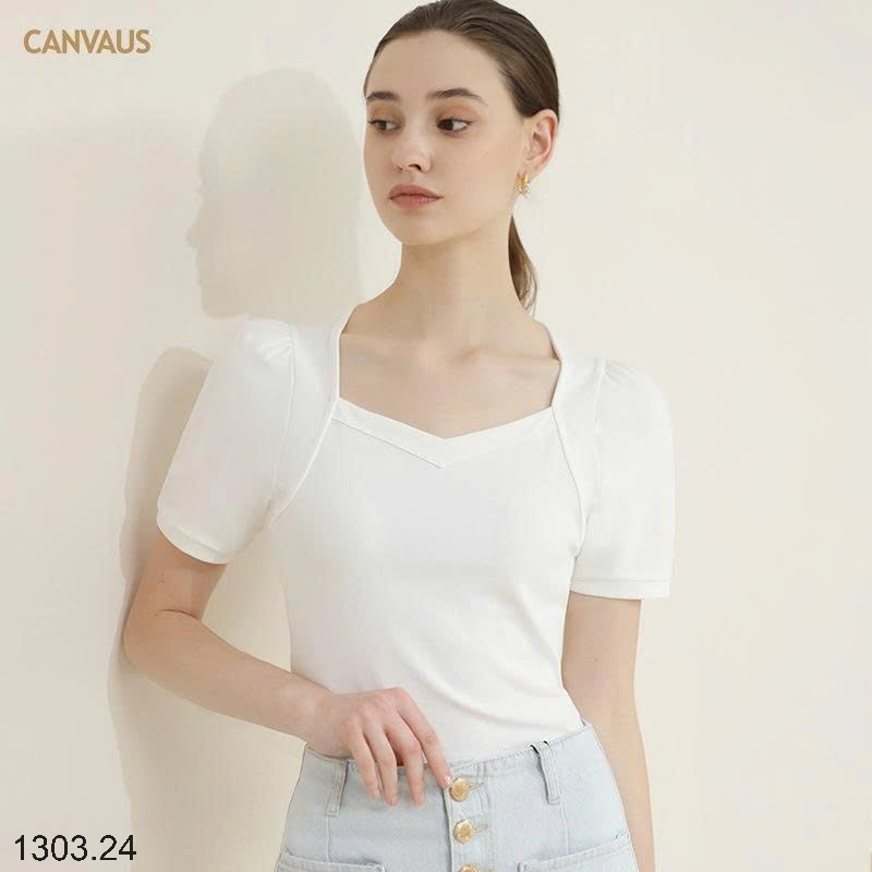 26HA1303.24 - ÁO THUN CÁCH ĐIỆU HÃNG CANVAUS