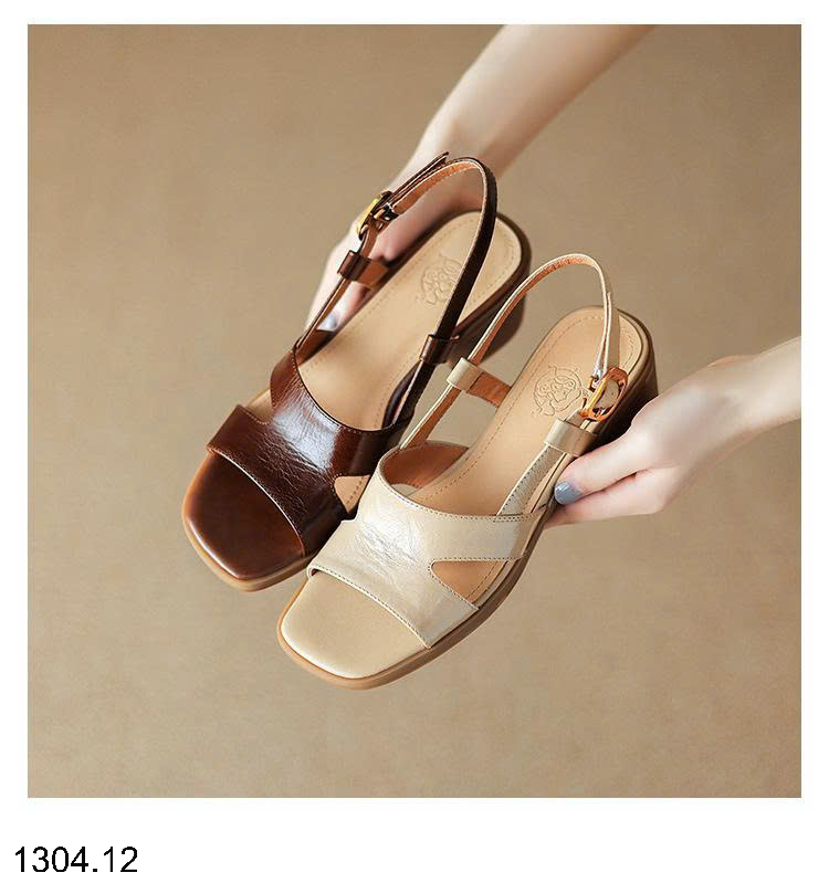 26HA1304.12 - SANDAL HỞ MŨI VUÔNG
