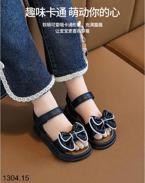 26HA1304.15 - SANDAL NƠ CHO BÉ GÁI