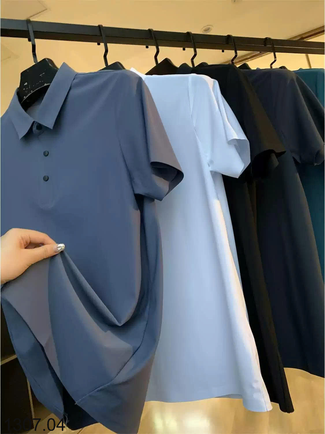 26HA1307.04 - POLO LỤA BĂNG NAM INBLUE