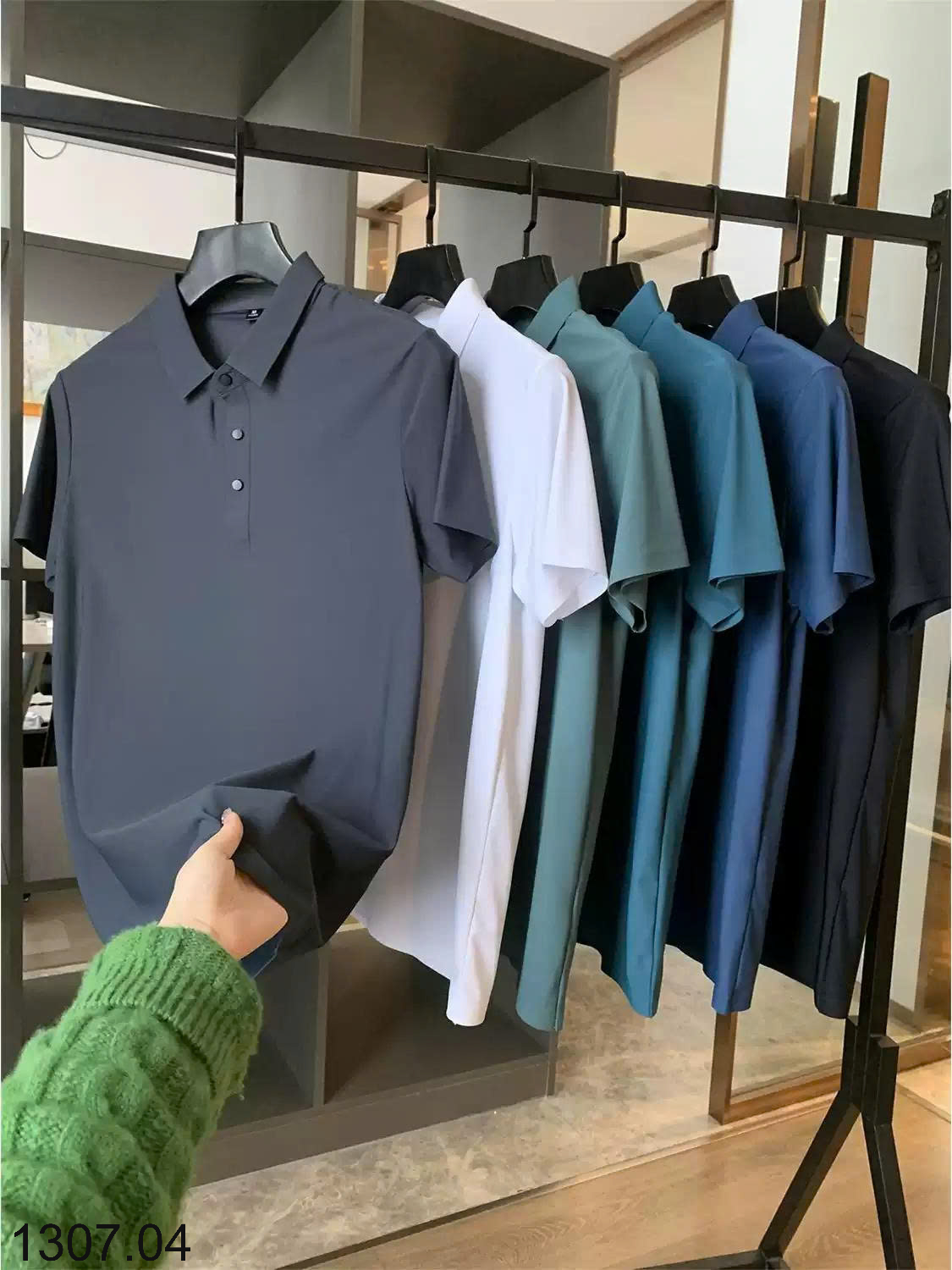 26HA1307.04 - POLO LỤA BĂNG NAM INBLUE