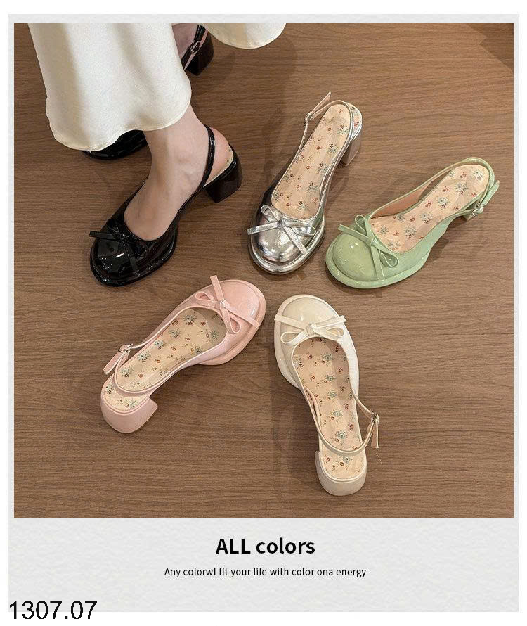 26HA1307.07 - GIÀY SANDAL HỞ GÓT ĐẾ VUÔNG NỮ