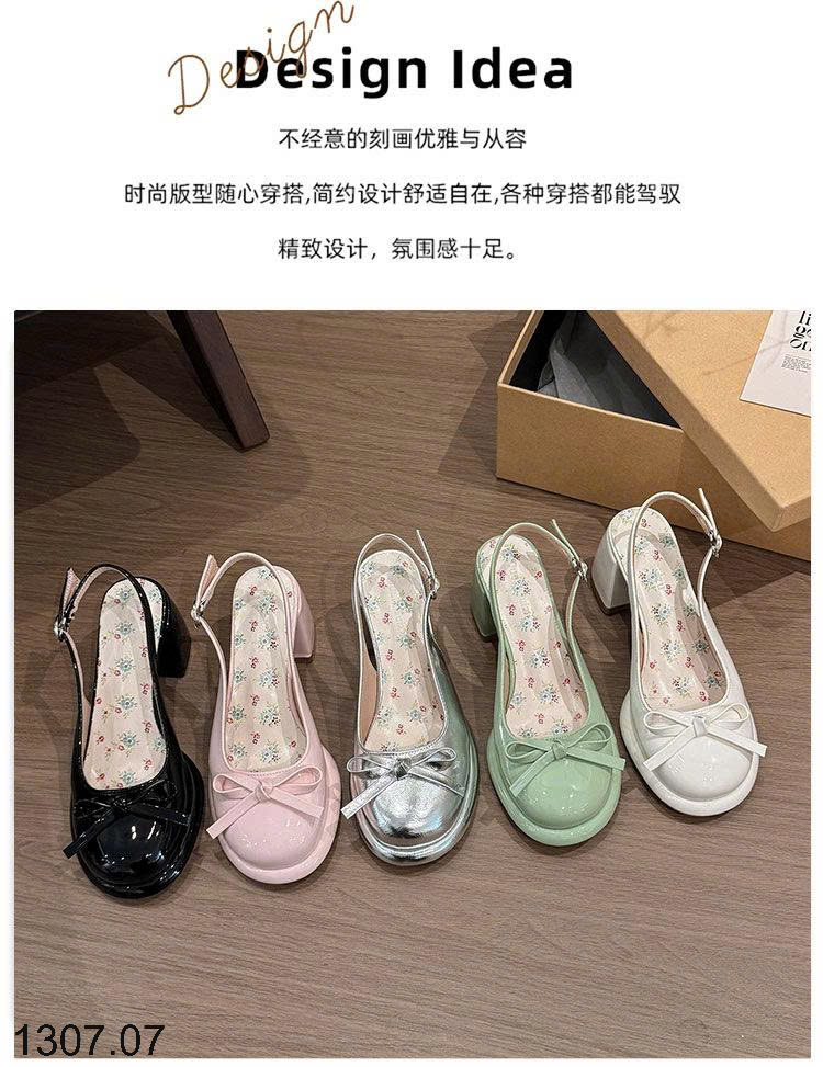 26HA1307.07 - GIÀY SANDAL HỞ GÓT ĐẾ VUÔNG NỮ