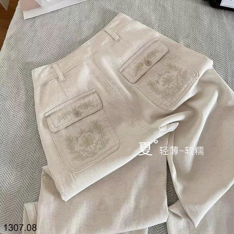 26HA1307.08 - QUẦN ĐŨI TÚI NẮP THÊU HOA CHO NỮ