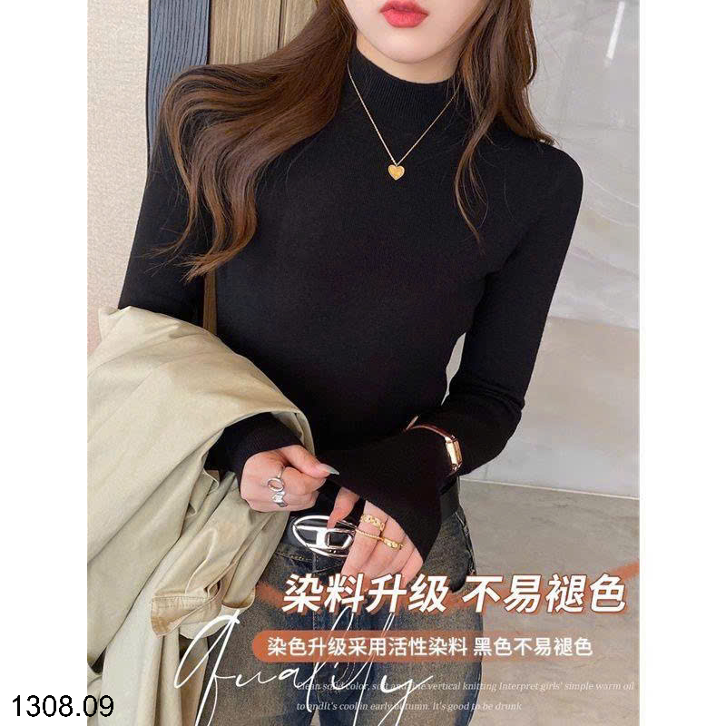26HA1308.09 - ÁO LEN CỔ 3 PHÂN CACHE NỮ