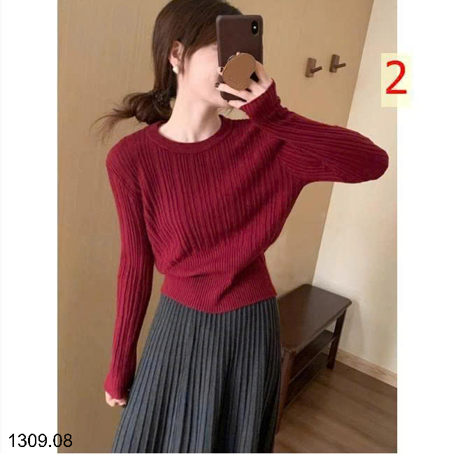 26HA1309.08 - ÁO LEN DỆT KIM CỔ TRÒN ÔM EO KANING