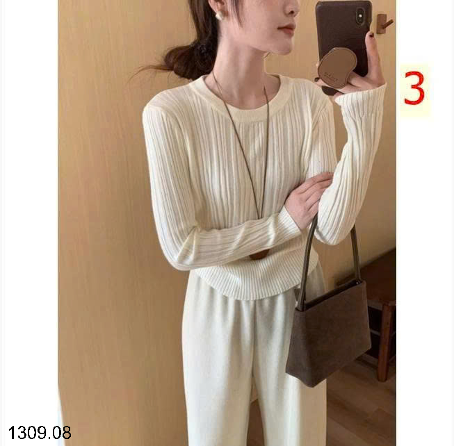 26HA1309.08 - ÁO LEN DỆT KIM CỔ TRÒN ÔM EO KANING