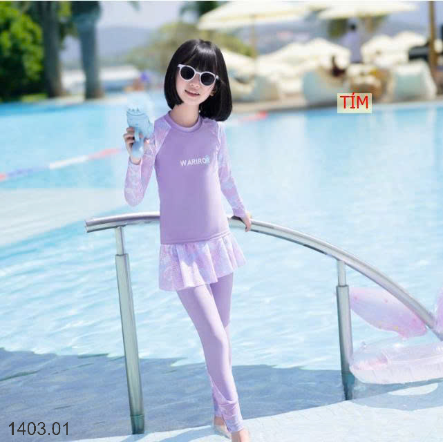 26HA1403.01 - SET BƠI 3 CHI TIẾT DÀI TAY CHO BÉ GÁI