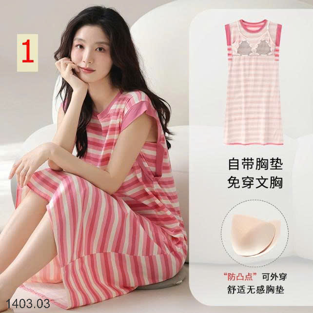 26HA1403.03 - VÁY NGỦ SÁT NÁCH KÈM BRA