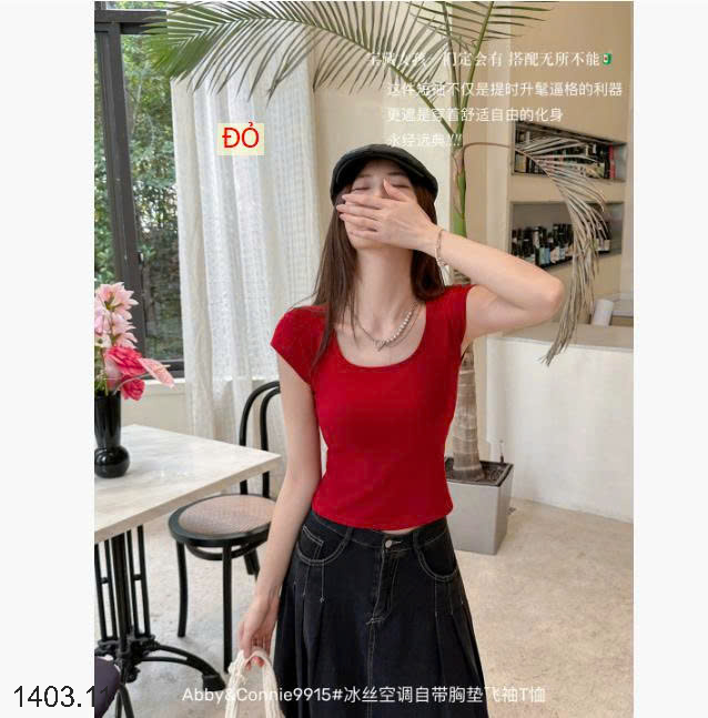 26HA1403.11 - ÁO THUN NGẮN TAY KÈM BRA NỮ