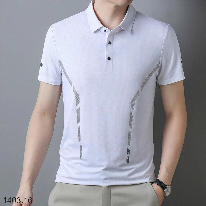 26HA1403.16 - ÁO POLO LỤA BĂNG NAM