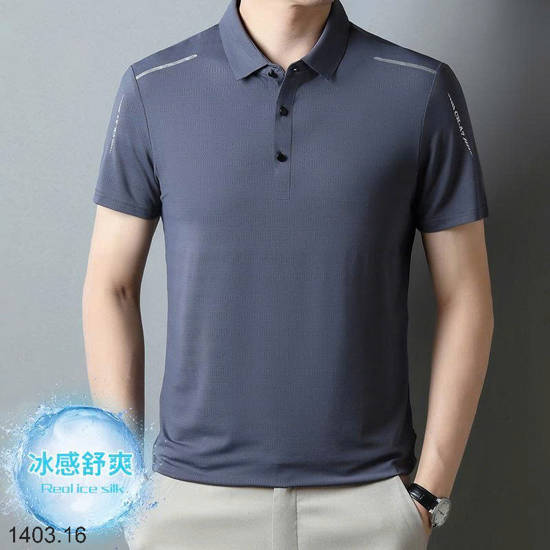 26HA1403.16 - ÁO POLO LỤA BĂNG NAM