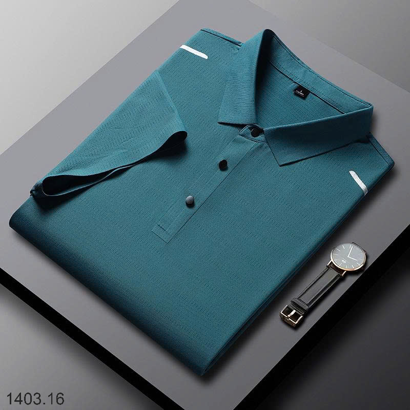 26HA1403.16 - ÁO POLO LỤA BĂNG NAM