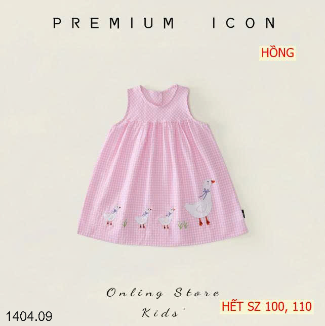 26HA1404.09 - VÁY SÁT NÁCH KẺ HÌNH VỊT PREMIUM CHO BÉ