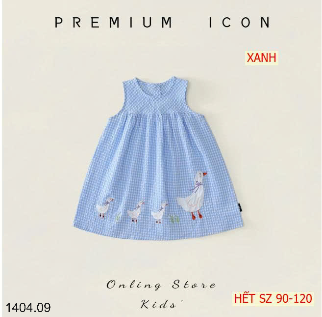 26HA1404.09 - VÁY SÁT NÁCH KẺ HÌNH VỊT PREMIUM CHO BÉ