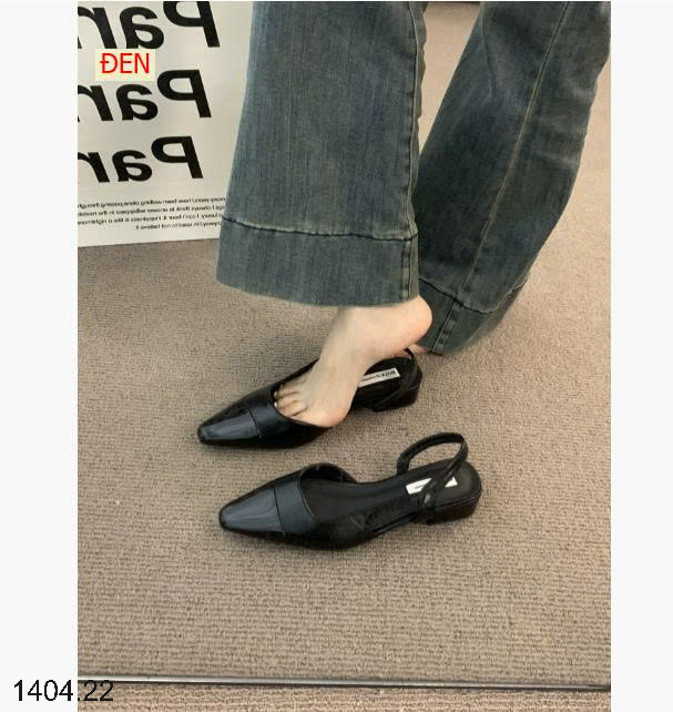 26HA1404.22 - GIÀY SANDAL ĐẾ THẤP MŨI KÍN