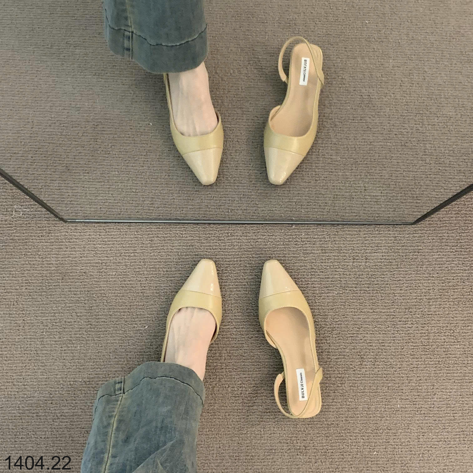 26HA1404.22 - GIÀY SANDAL ĐẾ THẤP MŨI KÍN