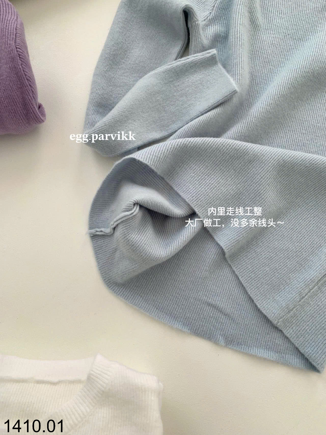 26HA1410.01 - ÁO LEN MỎNG CỔ TRÒN EGG