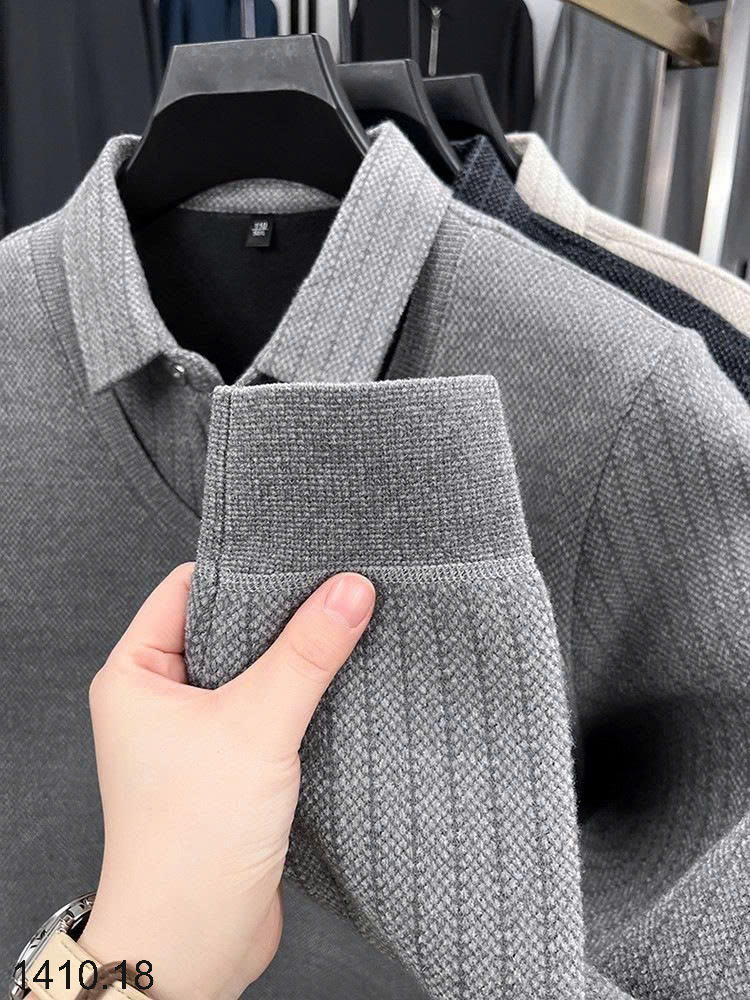 26HA1410.18 - ÁO CỔ SƠ MI LÓT LÔNG NAM