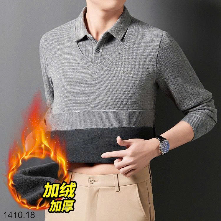 26HA1410.18 - ÁO CỔ SƠ MI LÓT LÔNG NAM