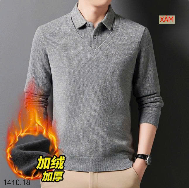 26HA1410.18 - ÁO CỔ SƠ MI LÓT LÔNG NAM