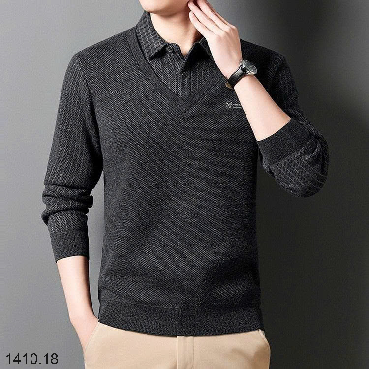 26HA1410.18 - ÁO CỔ SƠ MI LÓT LÔNG NAM