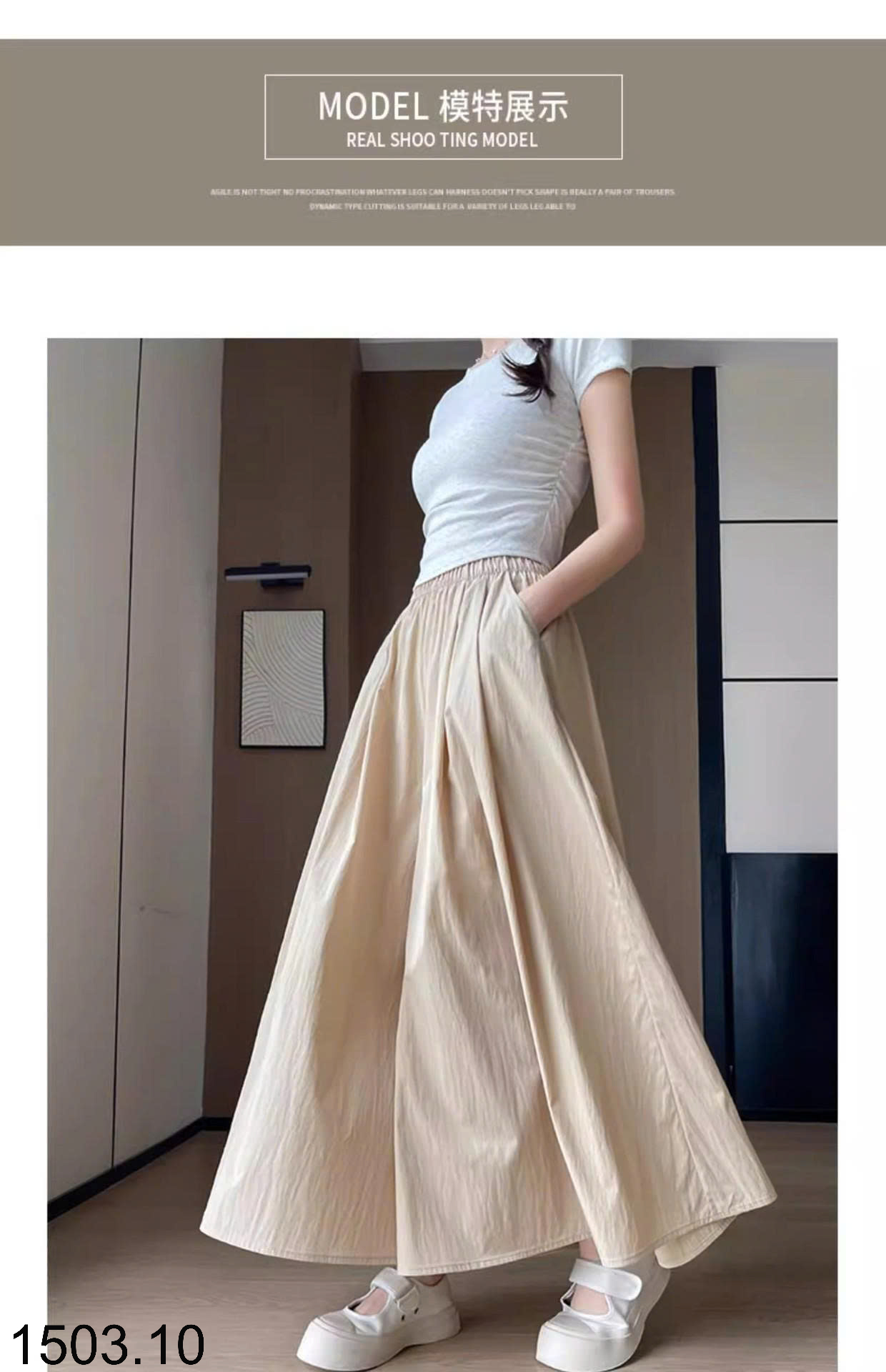 26HA1503.10 - QUẦN VÁY YAMAMOTO ỐNG RỘNG