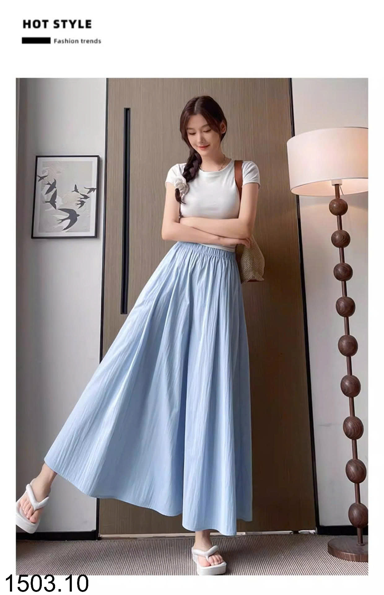 26HA1503.10 - QUẦN VÁY YAMAMOTO ỐNG RỘNG