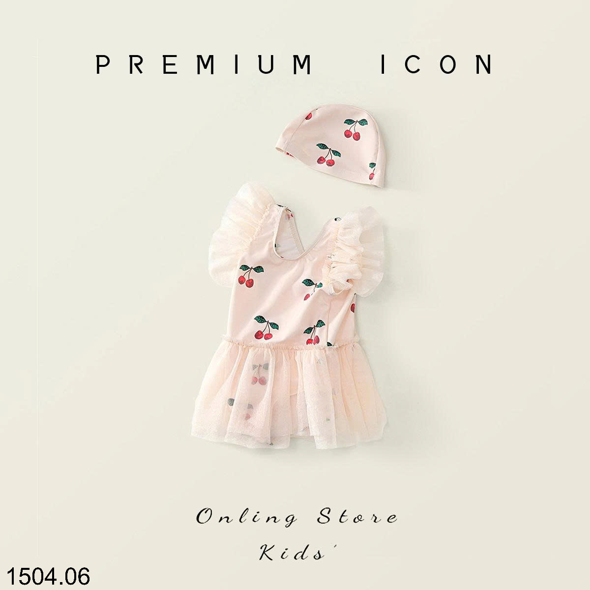 26HA1504.06 - VÁY BƠI KÈM MŨ PREMIUM CHO BÉ